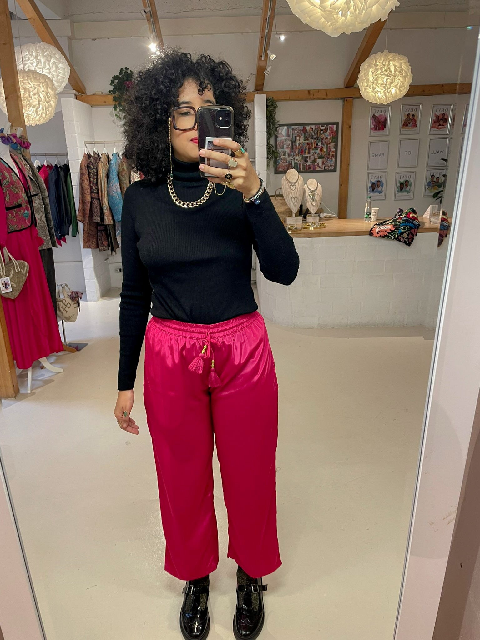 Neutral Julie Lounge Pants - Hot Pink