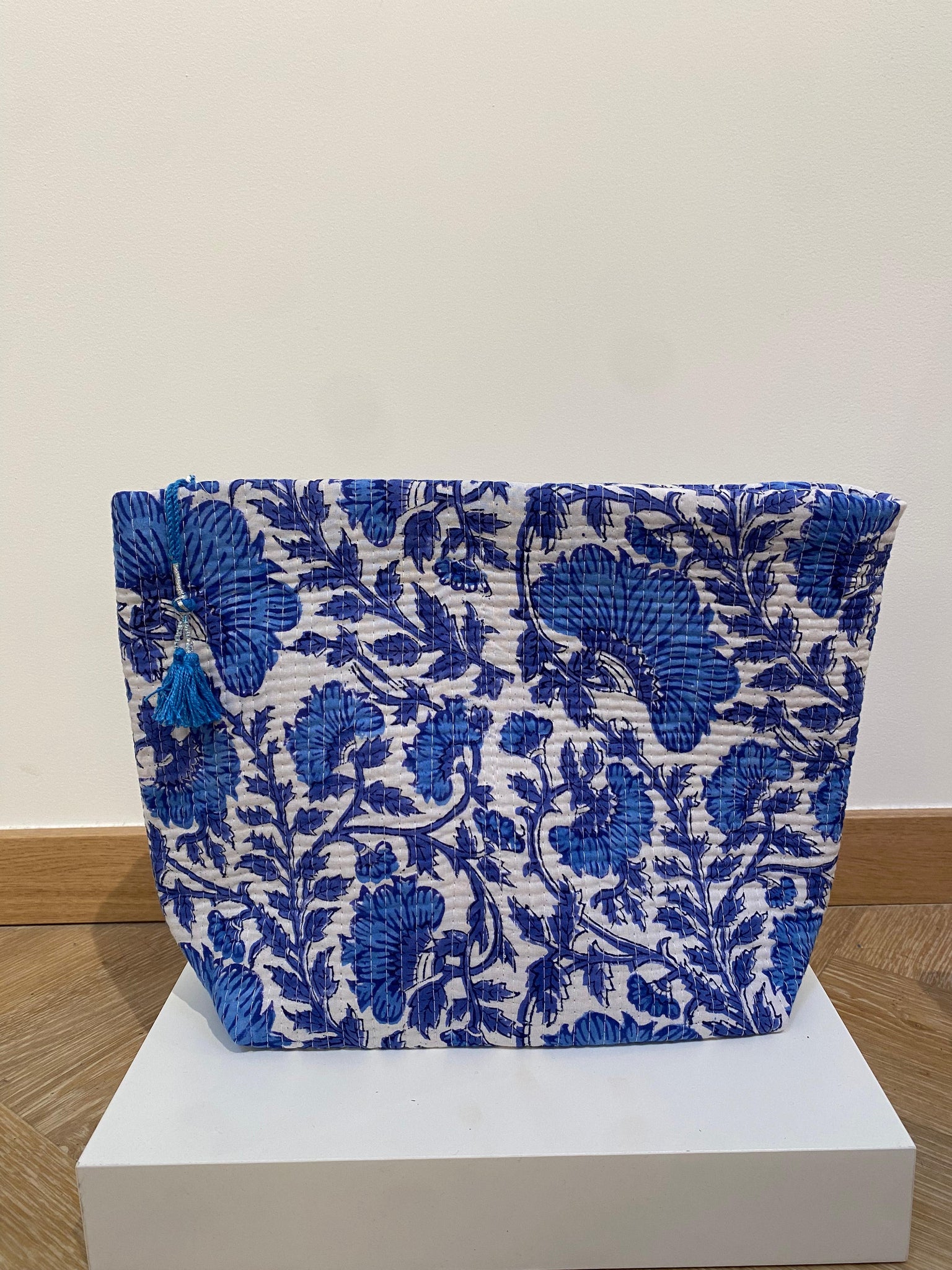 Maya Blockprint Pouch - Blue