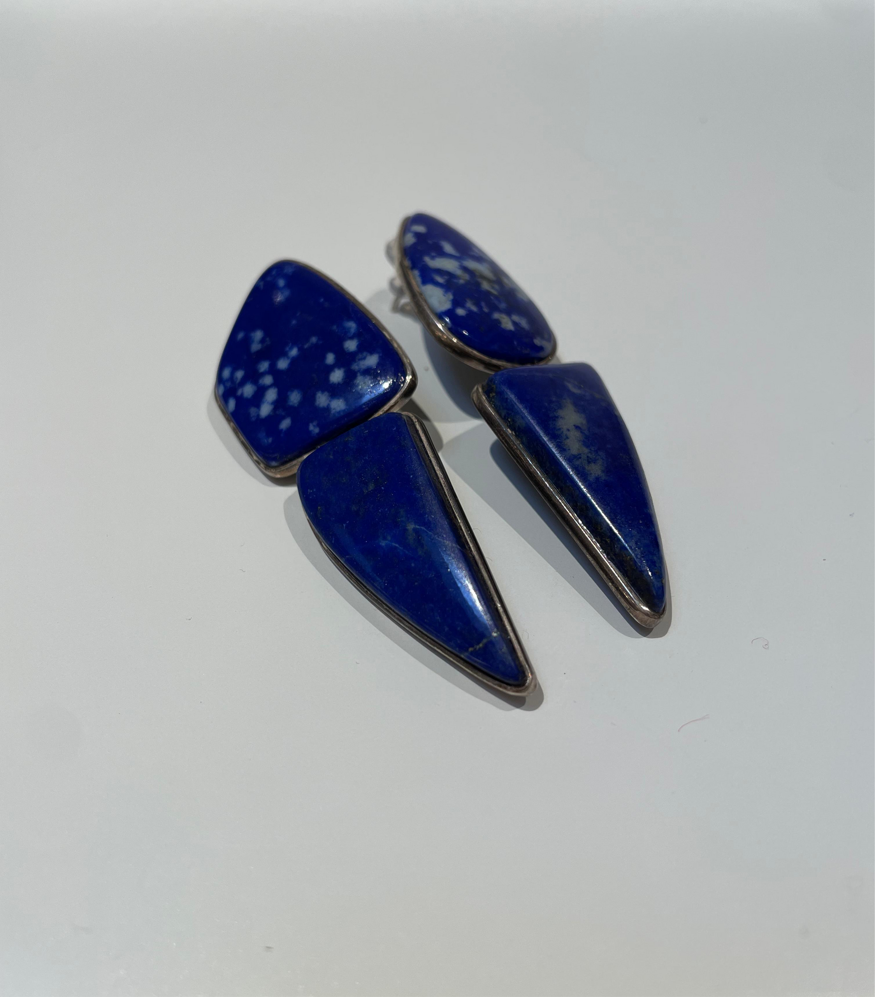 Festive Stone Earrings- Lapis