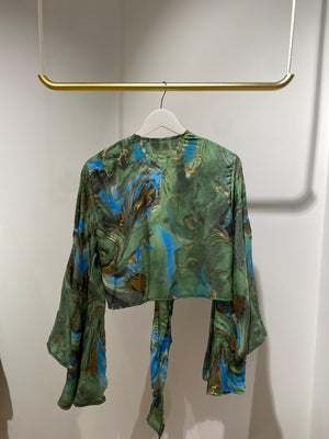 Butterfly Wrap Top - Festive Emerald