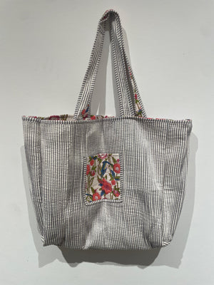 Reversible Cotton Tote Bag- Floral