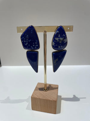 Festive Stone Earrings- Lapis