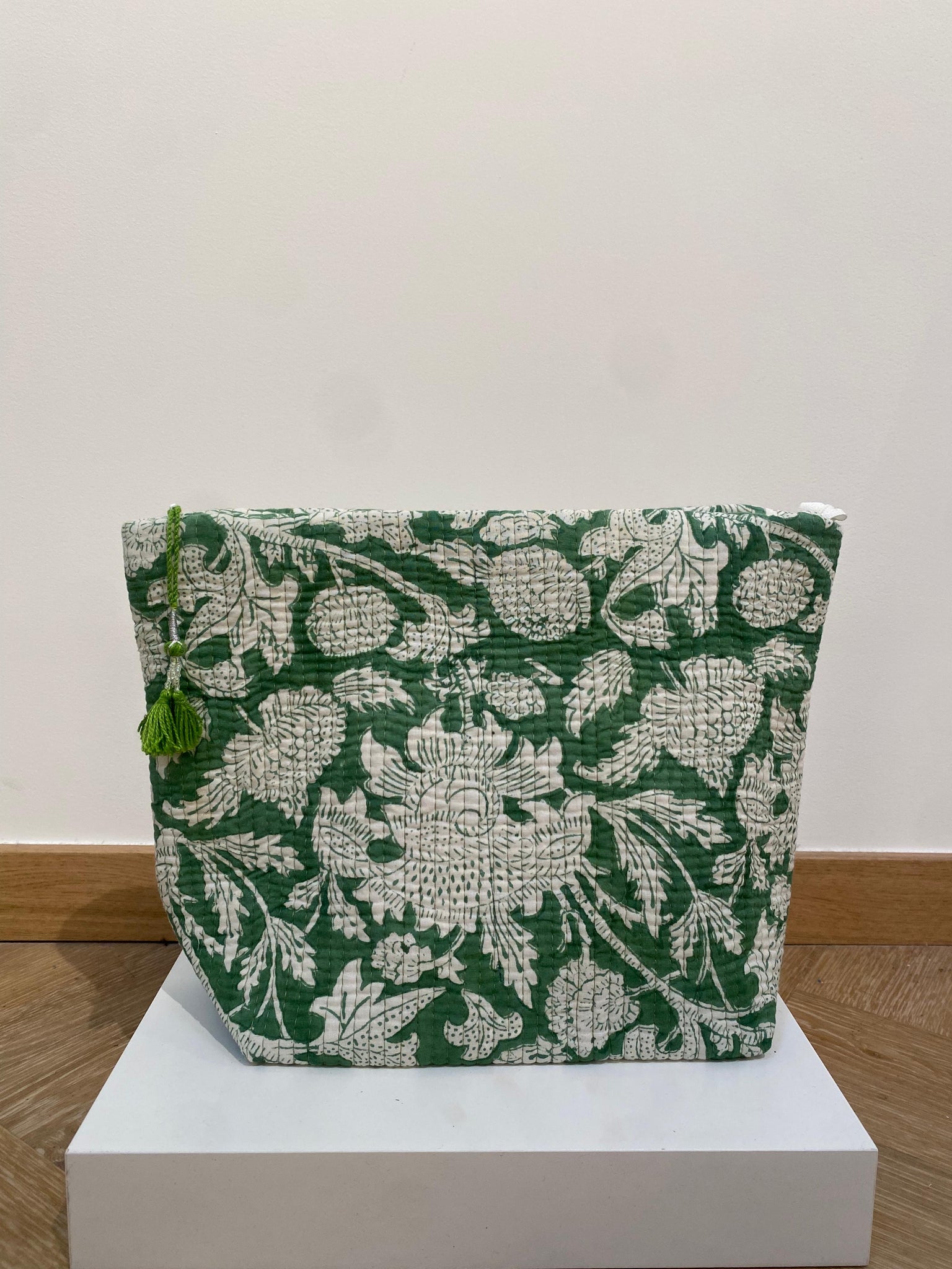 Maya Blockprint Pouch - Green