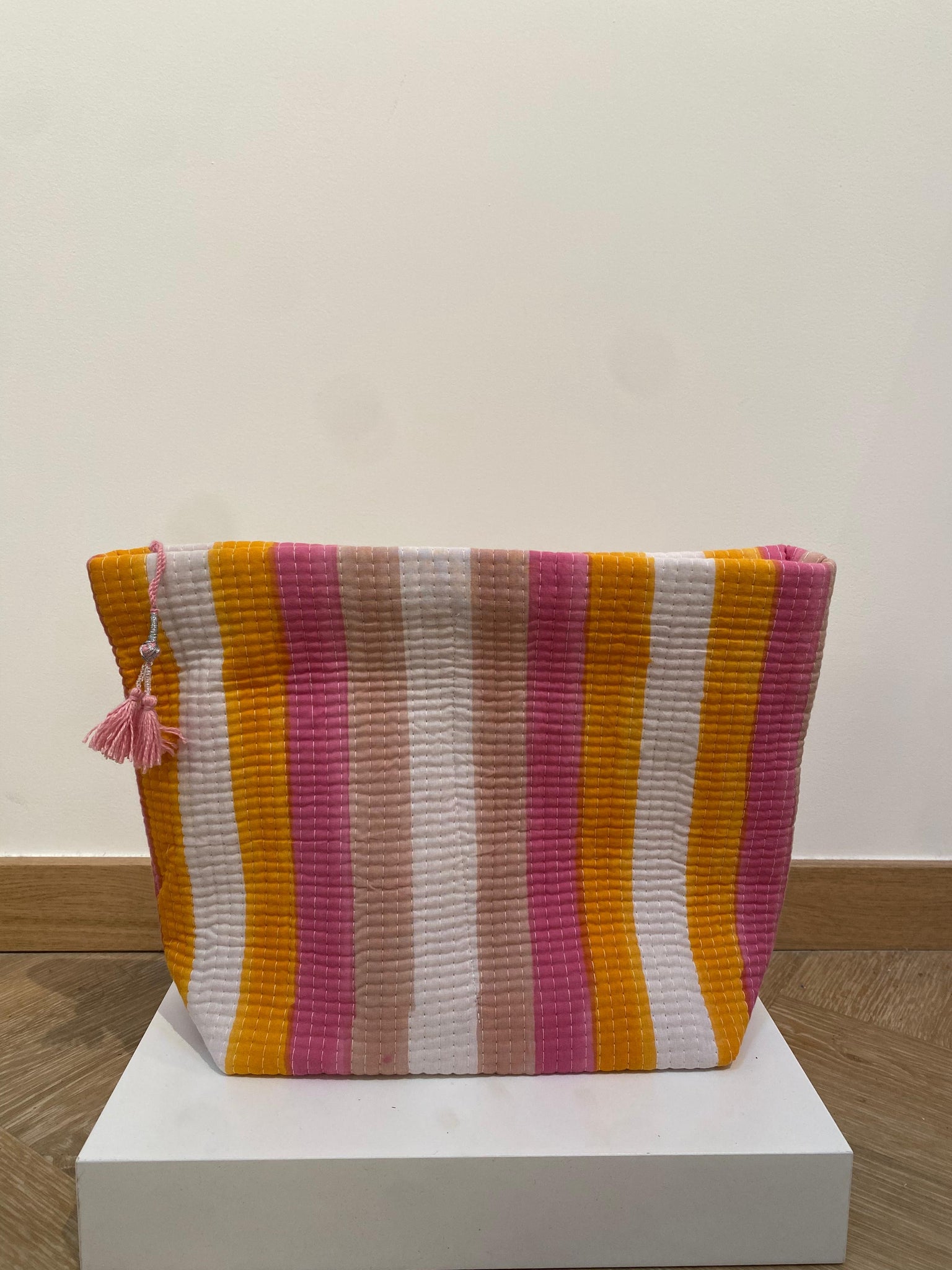 Maya Blockprint Pouch - Stripes