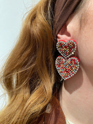 Festive Heart Earring- Colorful