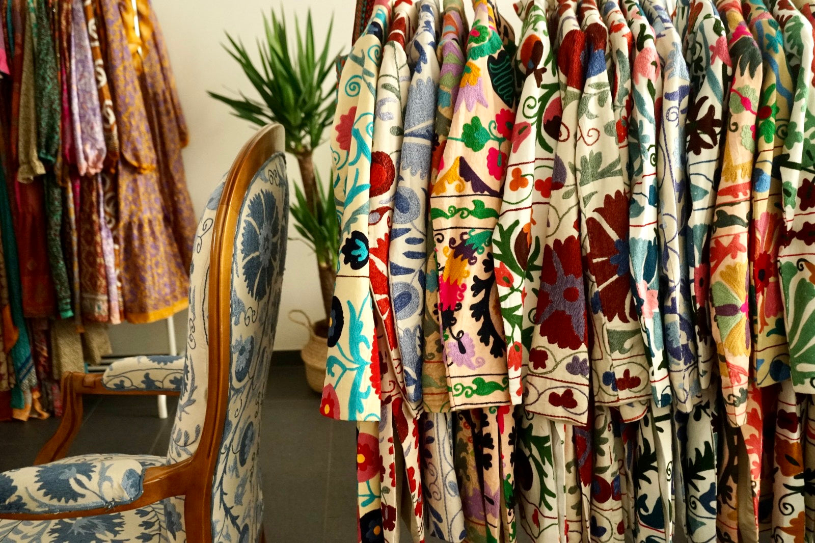 Colorful clothes up-cycled and ethically made by small social enterprises in India. Sustainable Fashion.