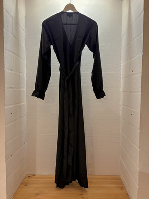 Neutral Madhu Wrap Dress - Smooth Black