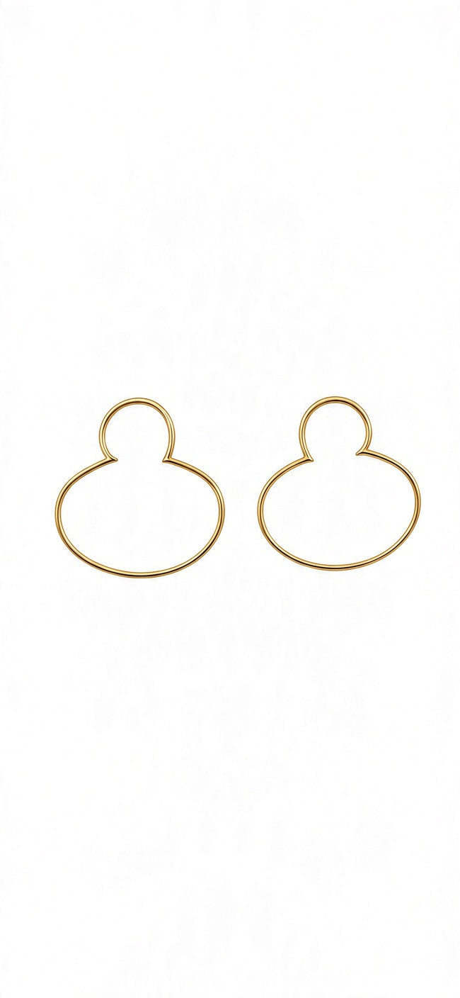 Small Gold Shape Earrings Pair