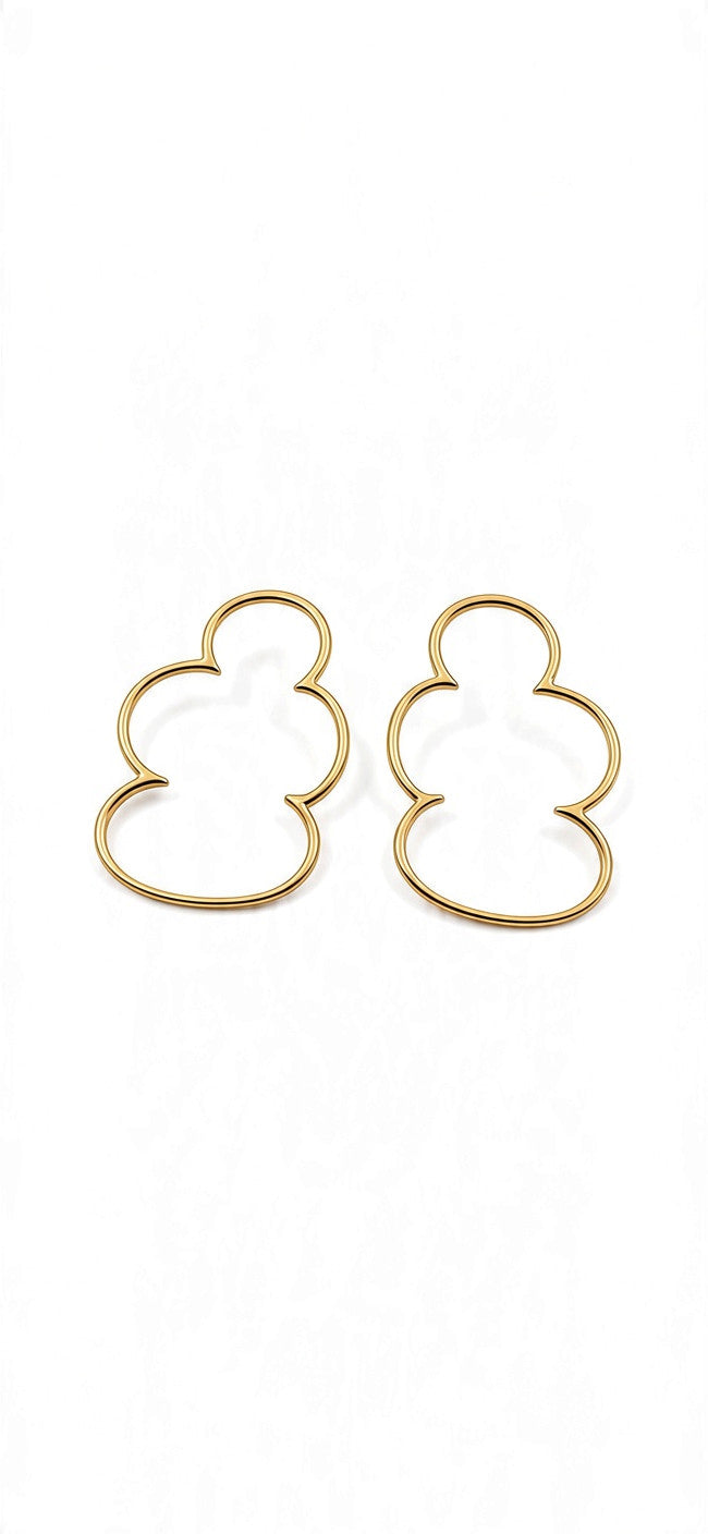 Small Gold Shape Earrings Pair