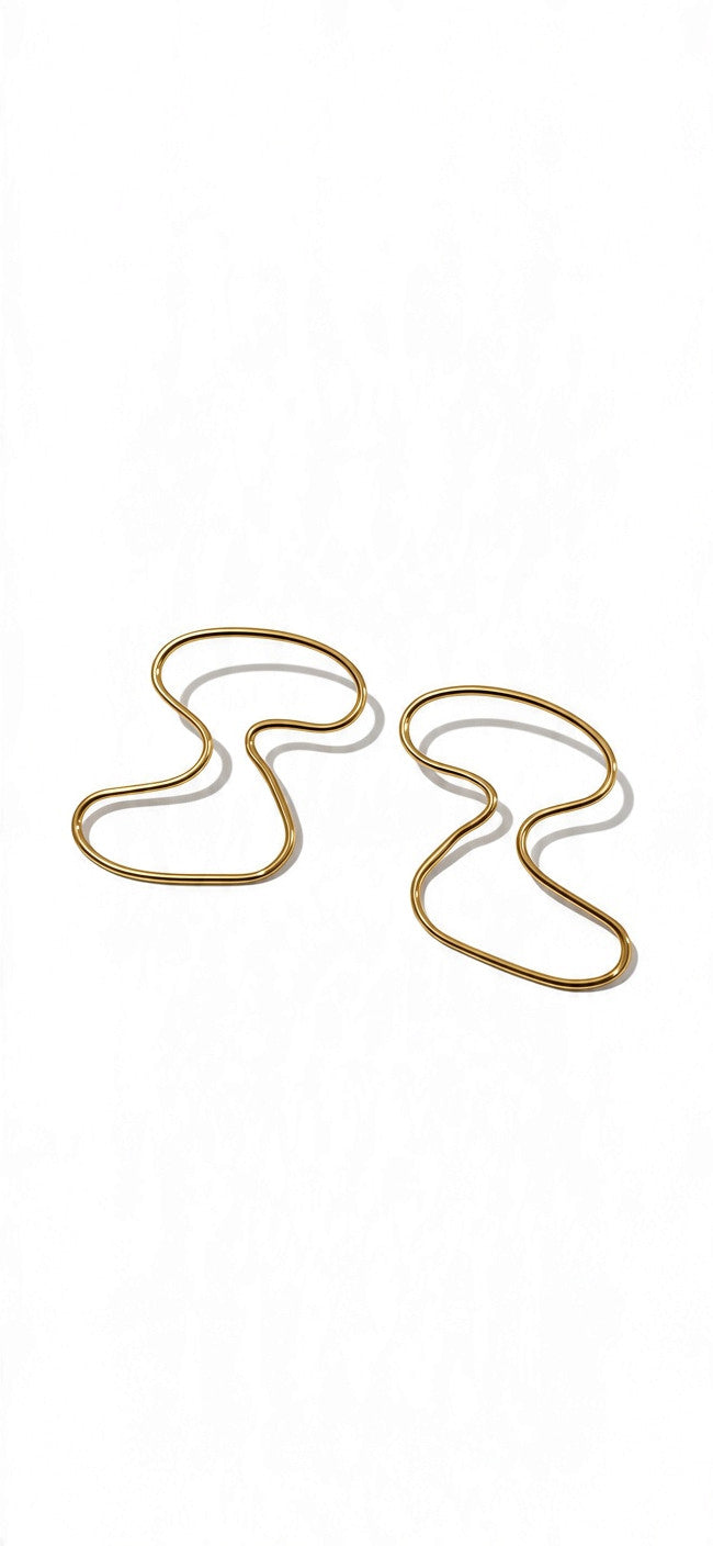 Small Gold Shape Earrings Pair
