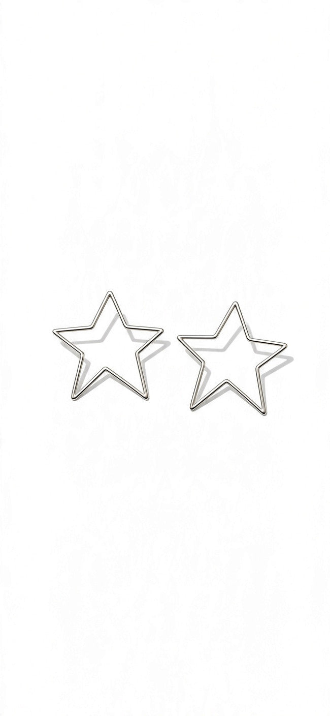 Small Silver Shape Earrings Pair