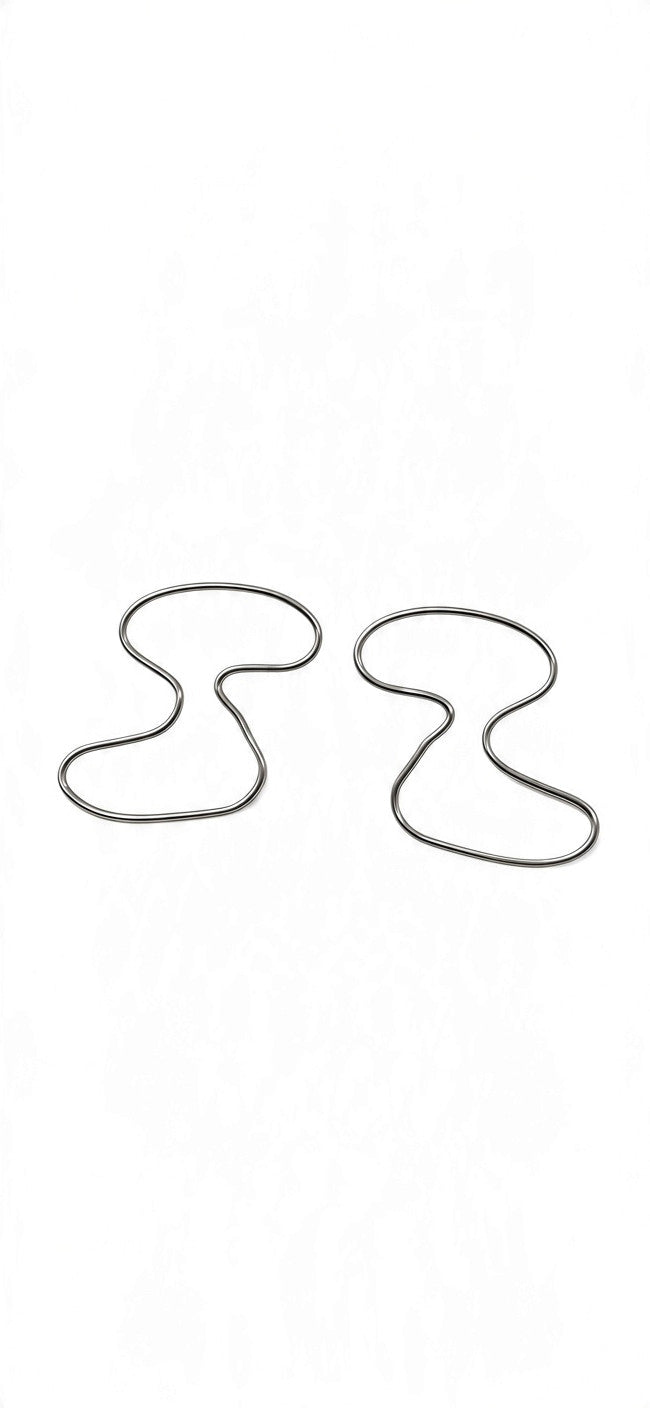 Small Silver Shape Earrings Pair