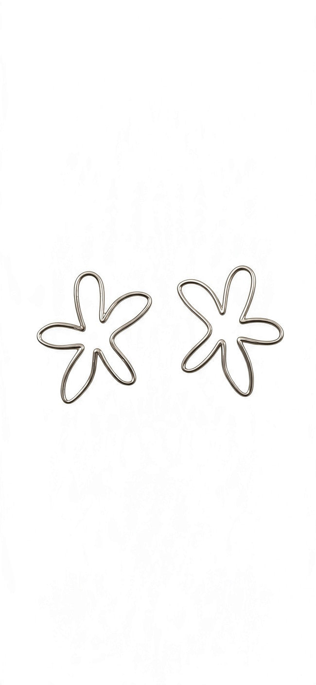 Small Silver Shape Earrings Pair