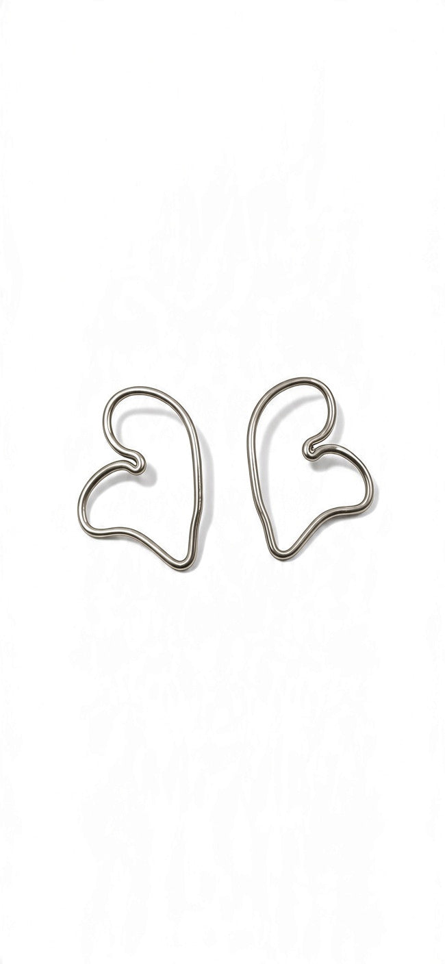 Small Silver Shape Earrings Pair