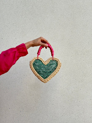 Raffia Heart Bag - Small