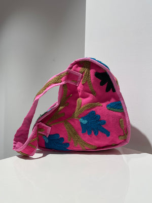 Suzani Heart Bag - Fuchsia Flame