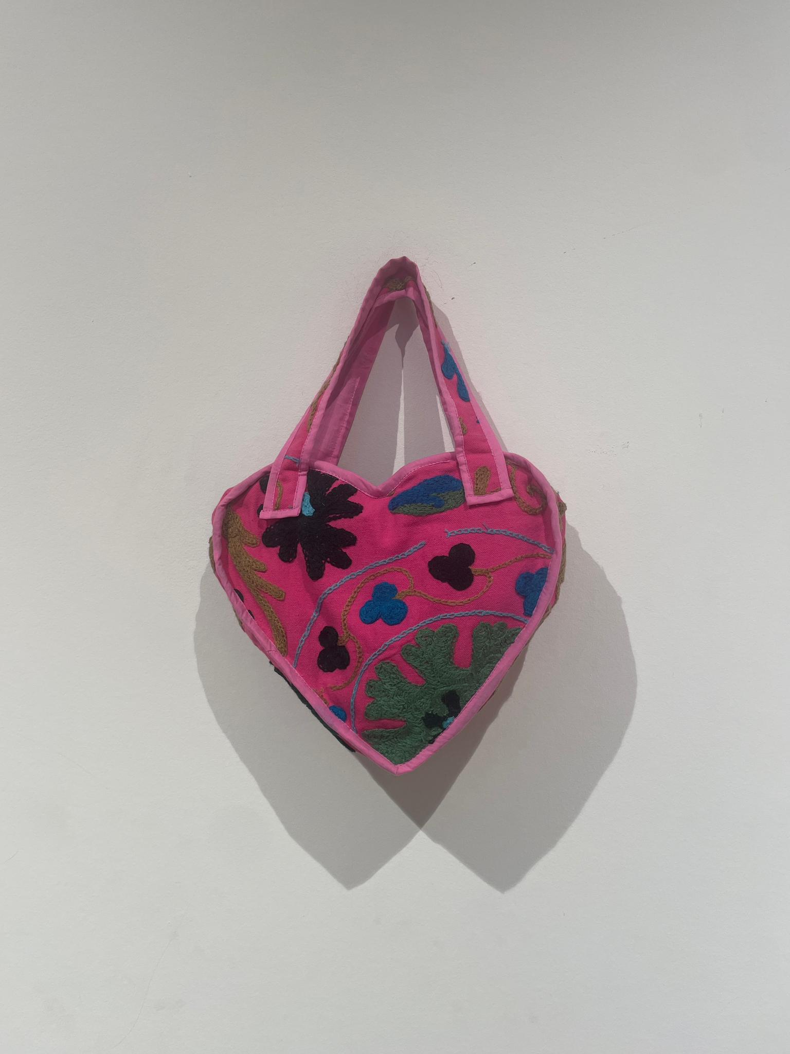 Suzani Heart Bag - Fuchsia Flame