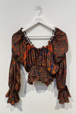 Nora top - Pumpkin spice - S/M