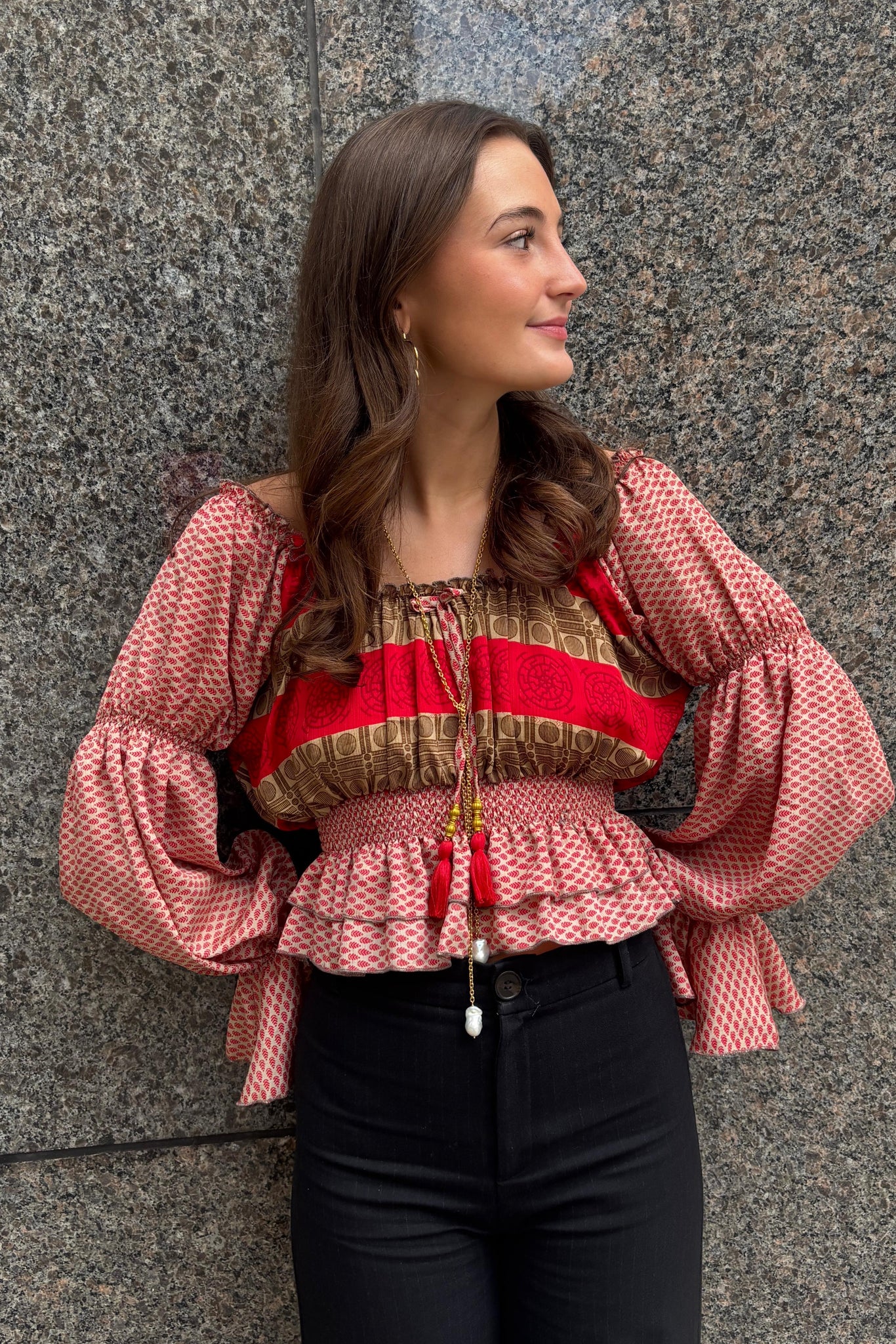 Nora top - Cherry - S/M