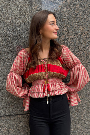 Nora top - Cherry - S/M