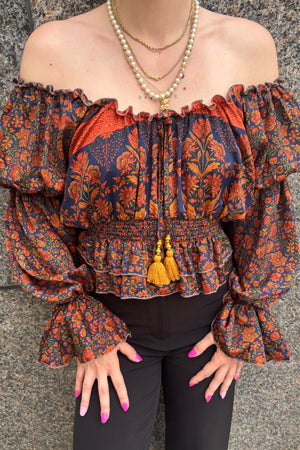Nora top - Pumpkin spice - S/M