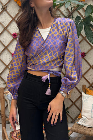 Elastic Wrap Top - Purple touch