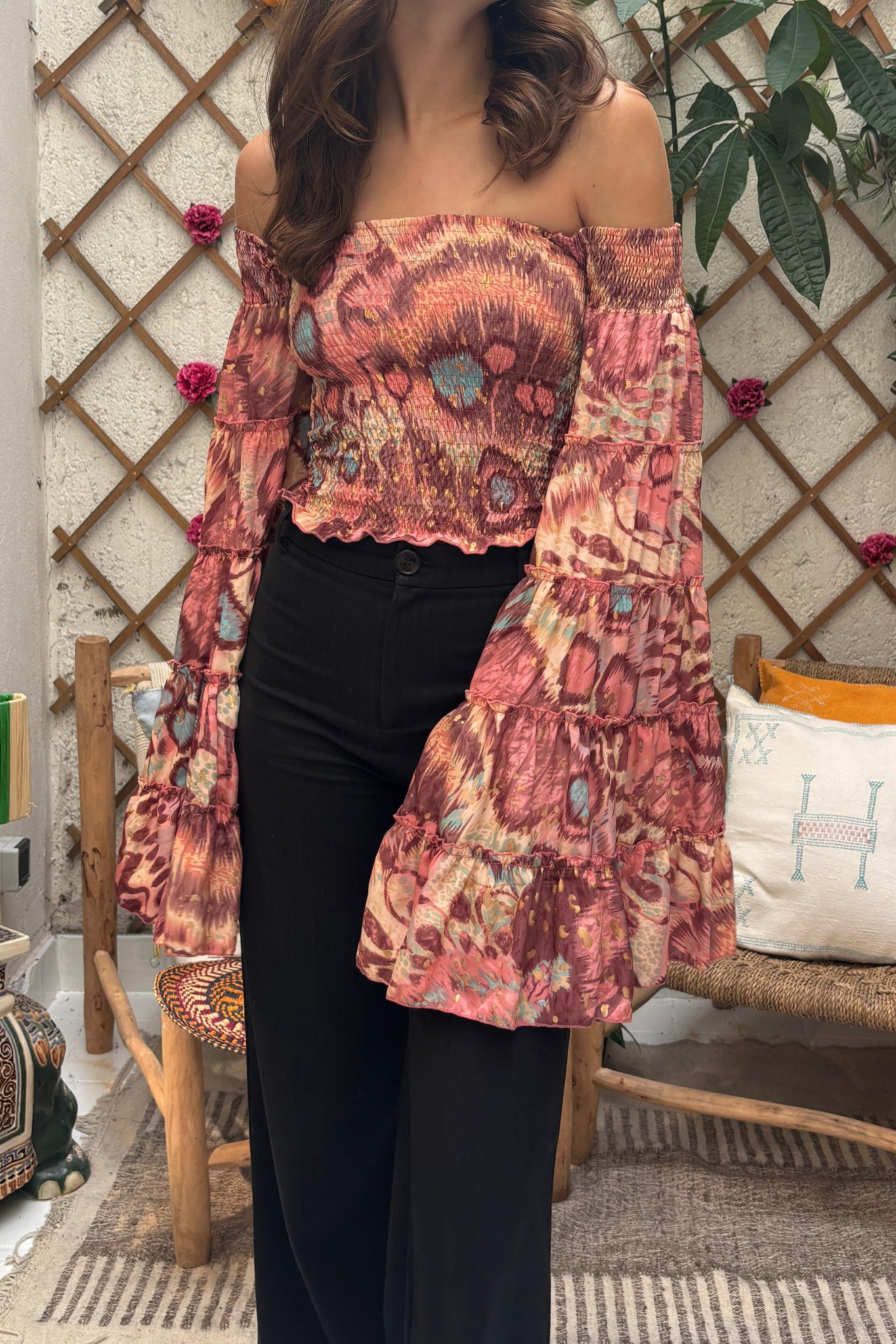 Bella Baxter Top - Pink cloud