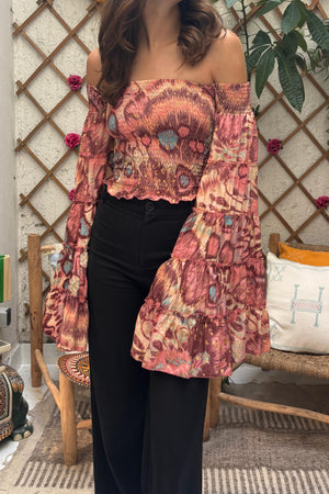 Bella Baxter Top - Pink cloud
