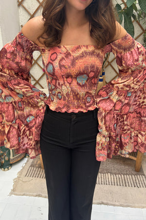 Bella Baxter Top - Pink cloud