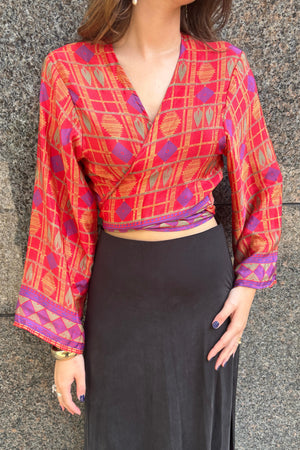 Elena Wrap Top - Sunset