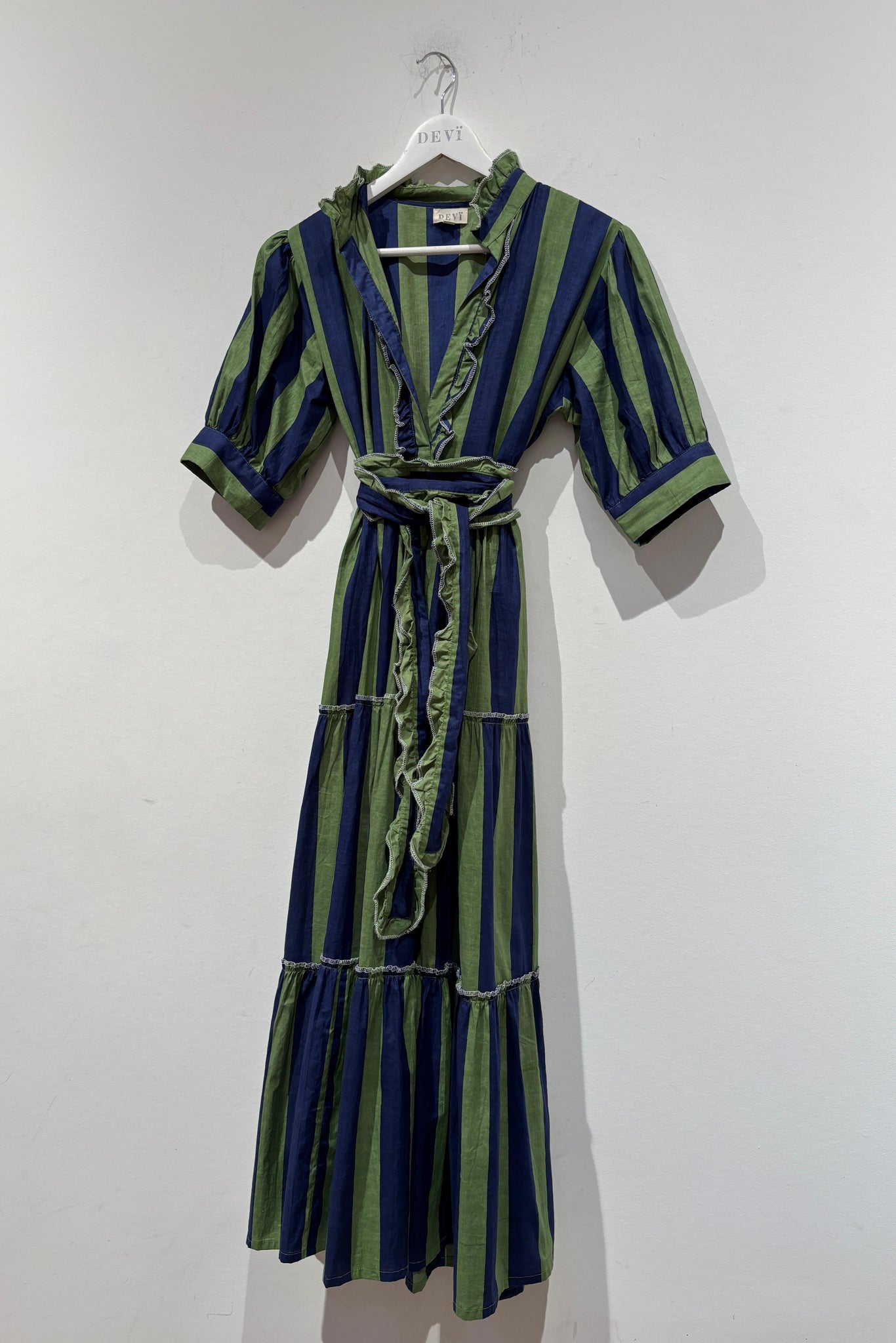 Annick cotton dress - Green Stripes