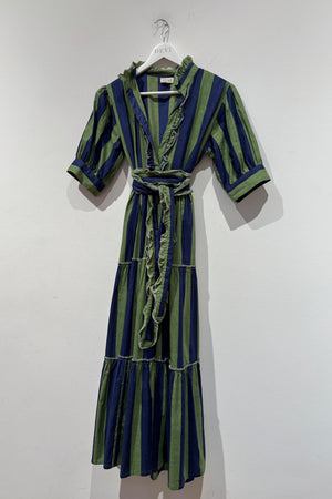 Annick cotton dress - Green Stripes